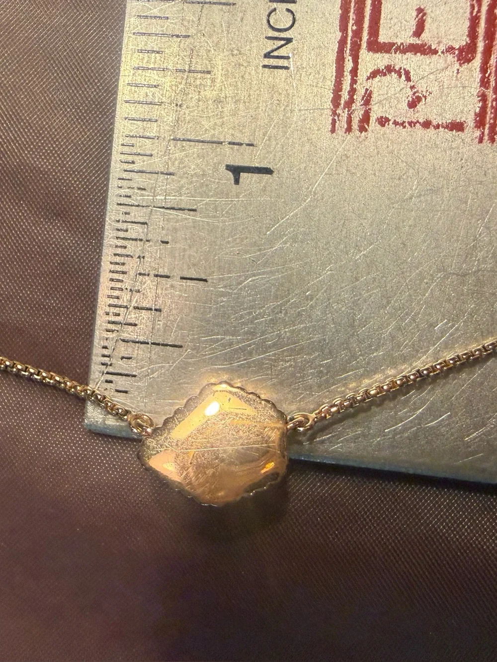 Kendra Scott Tessa Rose Gold Necklace Iridescent Dichroic Glass Crystal Dustbag